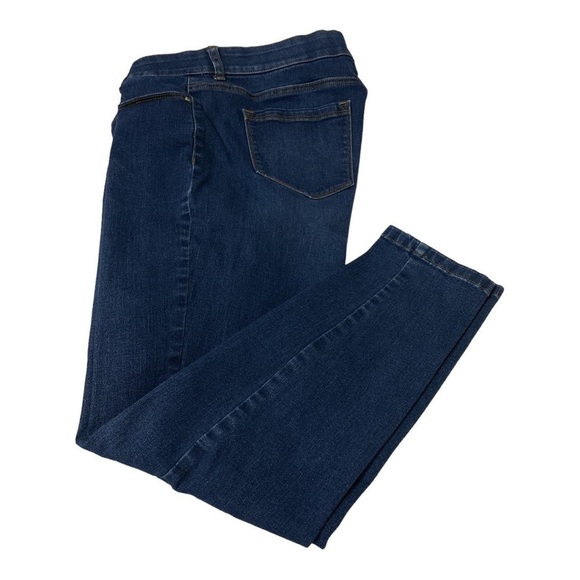 JONES NEW YORK High Waist Straight Leg Stretch Denim & Waistband Blue Je… - Picture 5 of 9